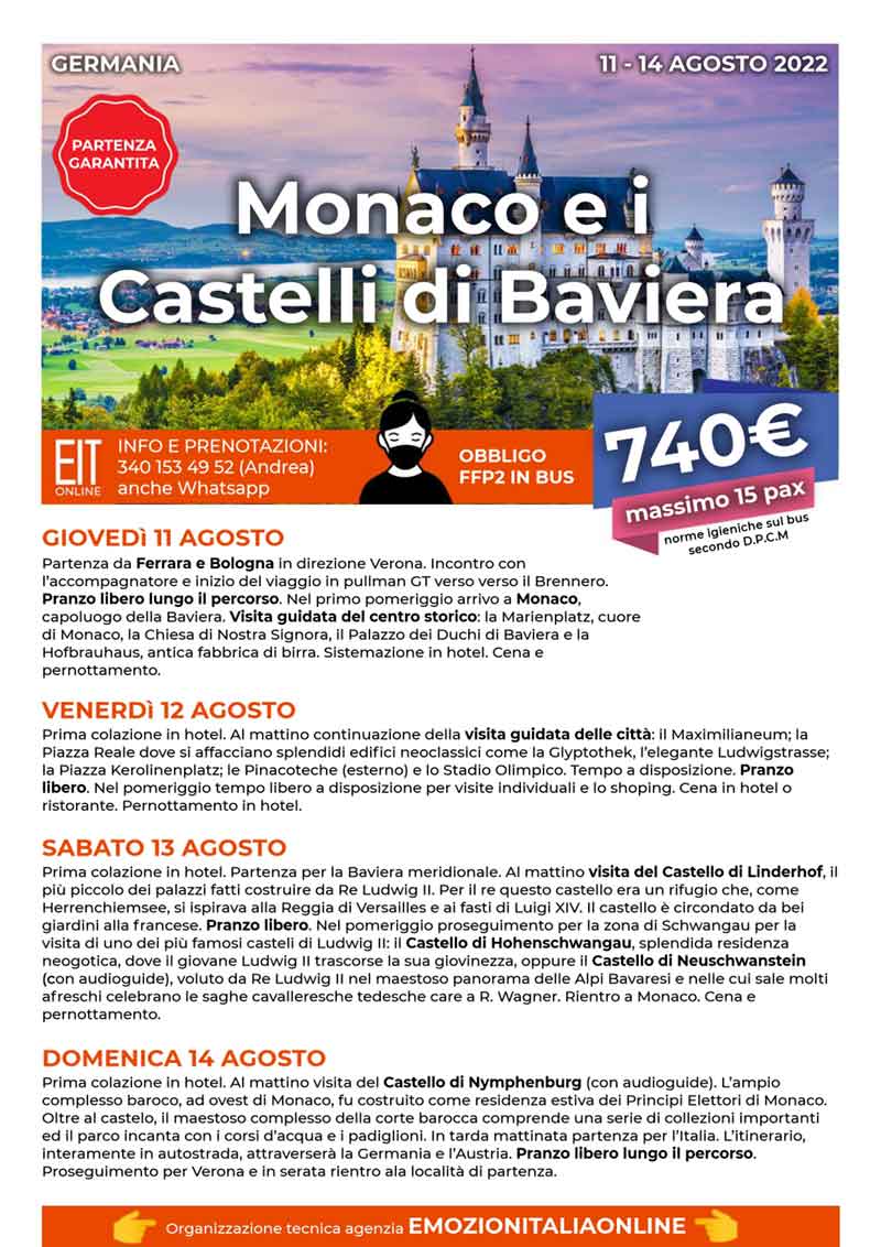 Viaggio-Organizzato-Gruppo-Castelli-Baviera-Monaco-Agosto-2022