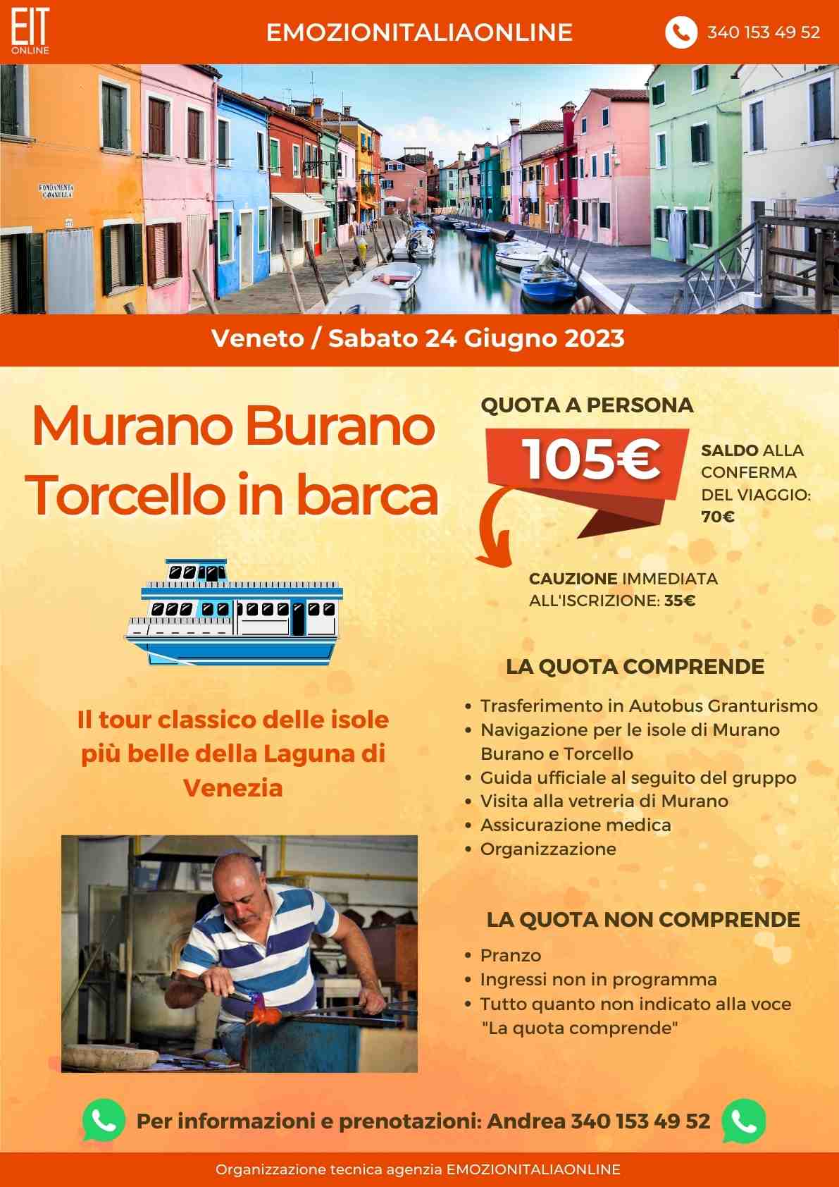 Murano Burano Torcello 24 giugno 2023
